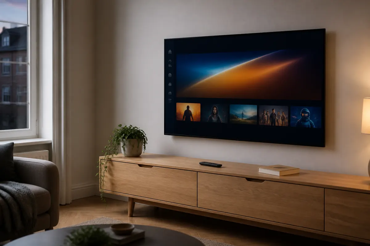 Living room TV ready for FreeGoTV setup